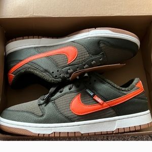 NIB Nike Dunk Low Sequoia Orange/Olive. Sz 10.5 men sz 12 women